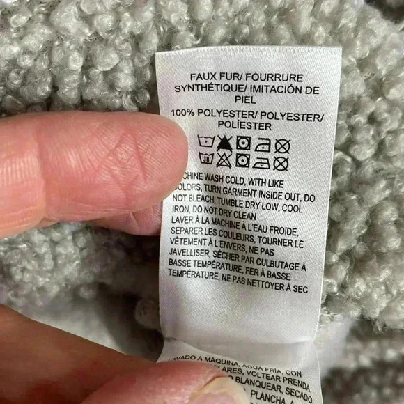 Faux Shearling Lucky Brand Woman’s Jacket, Shacket, Size Large.  NWOT - Picture 8 of 11
